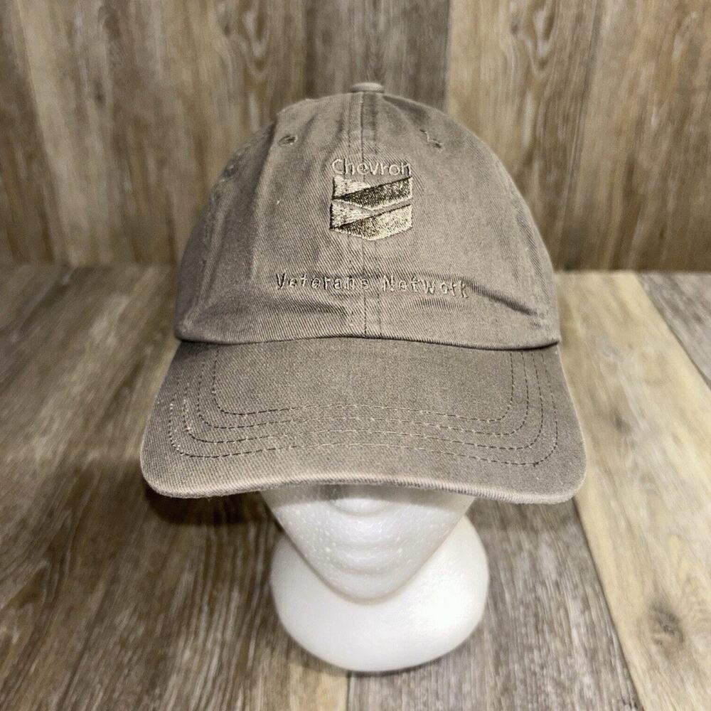 Chevron Veterans Network Hat Gray Strapback Oil & Gas Vintage Baseball Cap